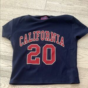 Edikted Blue and Red Crop Top California Style - worn once